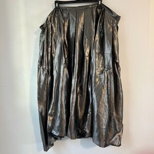 Who What Wear Womens Plus 26W Gunmetal Silver Metallic Pleated Midi Skirt NWT